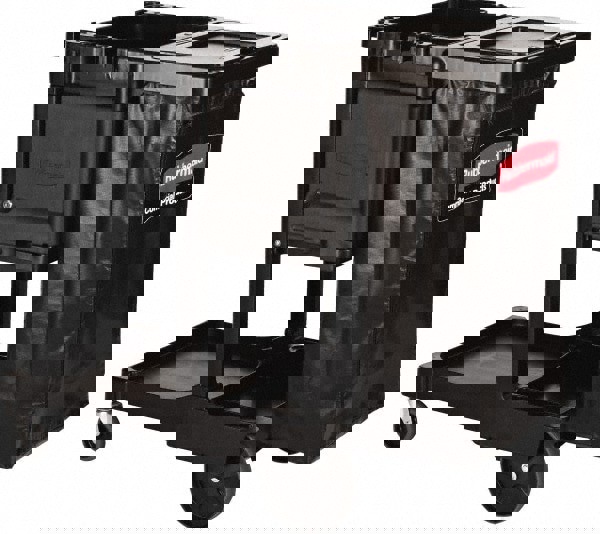 Executive Janitorial Cleaning Cart, Plastic, 4 Shelves, 1 Bin, 12.1